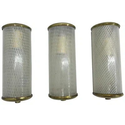 Pre-owned Venini 3 Mid-century Modern Murano 'filigrana' Glass Sconces, , Circa 1950 In Transparent