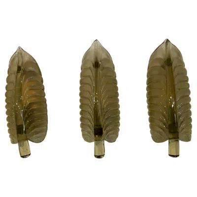 Pre-owned Venini 3 Sconces In Murano Glass, Attr. To , Italy Circa 1930 In Brown