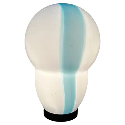 Pre-owned Venini 4 Modern Blue & White Murano Table Lamp By E.sottsass For , Signed Ca.1996