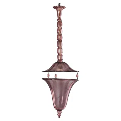 Pre-owned Venini A 20th Century Amethyst Murano Glass Hanging Lantern In The Manner Of . In Purple