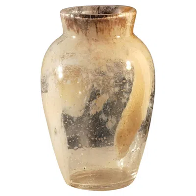 Pre-owned Venini A Huge Abstract Neoclassical Shabby-chic Blown Glass Vase, Murano, Italy 2000 In Sand