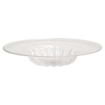 Pre-owned Venini A Large Murano Glass Bowl By  In Gray