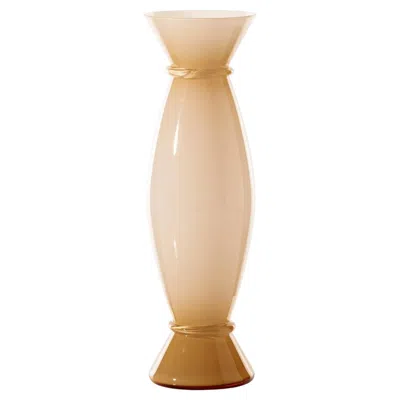 Pre-owned Venini Acco 706.70 Pesca/lattimo - Glass Vase Alessandro Mendini - Damiani In Beige