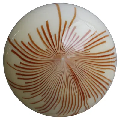 Pre-owned Venini Anemone  1970 Murano Glkass And Brass Chandelier In Brown