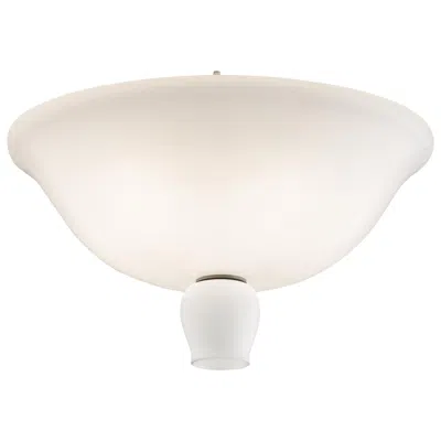 Pre-owned Venini Anni Trenta Ceiling Light In Milk White With Black Chrome Hardware