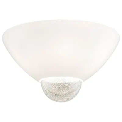 Pre-owned Venini Argea Ceiling Light In Milk White With Crystal Sphere