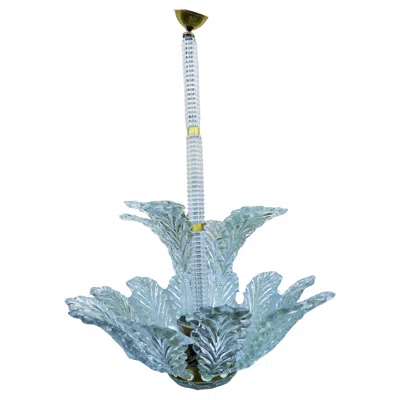 Pre-owned Venini Art Deco Chandelier Attributed To  In Blue