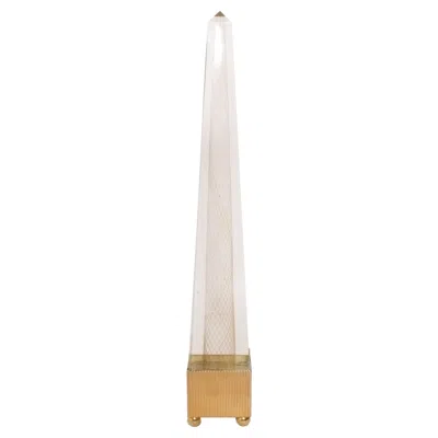Pre-owned Venini Art Glass Obelisk With Gold Inclusions Mid Century Modern Elegance