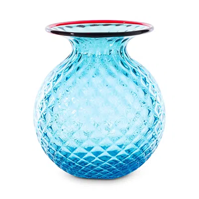 Venini Balloton Fiori 6'' Vase In Blue