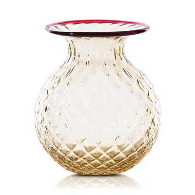 Venini Balloton Fiori Extra Small Vase In Brown