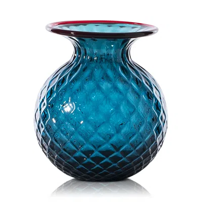 Venini Balloton Fiori Extra Small Vase In Blue
