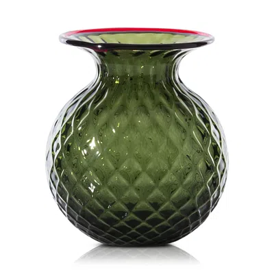 Venini Balloton Fiori Extra Small Vase In Green