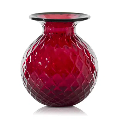 Venini Balloton Fiori Extra Small Vase In Red