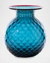 Venini Balloton Fiori Vase, 6.5" In Horizon / Red Thread