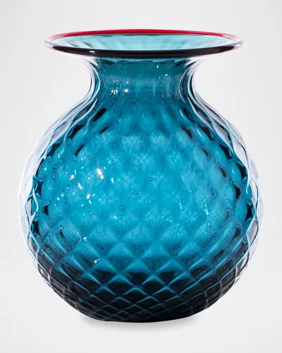 Venini Balloton Fiori Vase, 6.5" In Horizon / Red Thread