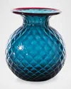 Venini Balloton Fiori Vase In Horizon / Red Thread