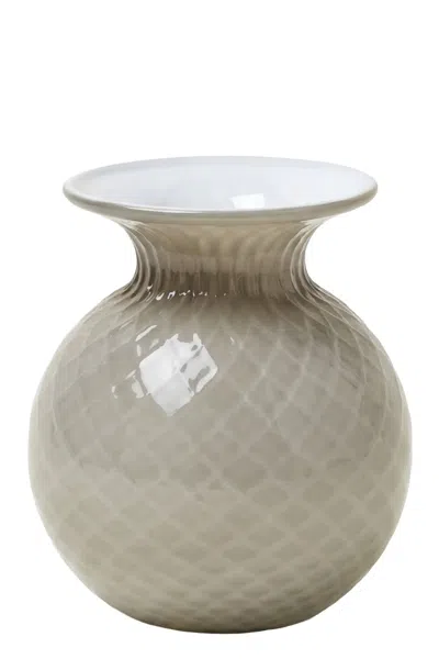 Venini 'balloton Fiori' Vase In Gray