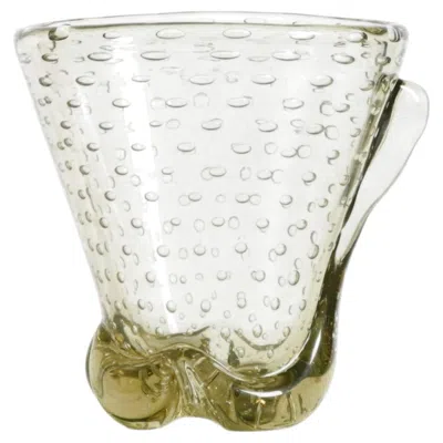 Pre-owned Venini Beautiful Light Green Mouth-blown Murano Vase By Carlo Scarpa For  Italy