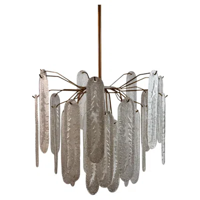 Pre-owned Venini Beautiful Multi Tiers Murano Glass Chandelier,  Style 1970s In Transparent