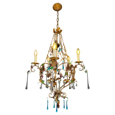 Pre-owned Venini Bette Davis Fruits Murano Chandelier 1950s In Sand