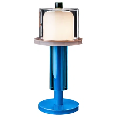 Pre-owned Venini Bhusanam Table Lamp In Aquamarine By Ettore Sottsass In Blue