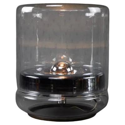 Pre-owned Venini Big Italian Mid-century Modern Crystal Floor Lamp / Side Table In Transparent