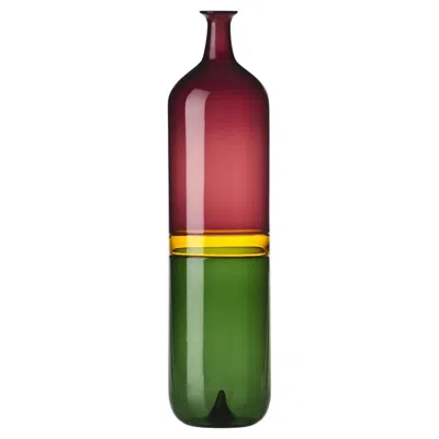 Pre-owned Venini Bolle 503.00 Glass Vase, Violet, Amber & Apple Green - Tapio Wirkkala In Purple