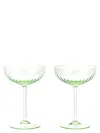 Venini Bollicine Glasses And Bottles Green In Transparent