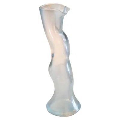 Pre-owned Venini By Fulvio Bianconi Murano Women Torso Vase Soffiato Iridescent Art Glass In Transparent