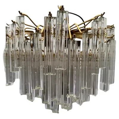 Pre-owned Venini C1960s Italian Crystal Chandelier By  In Transparent