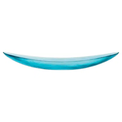 Pre-owned Venini Canoe Acquamare Murano Glass Sculpture Tobia Scarpa - Damiani In Blue