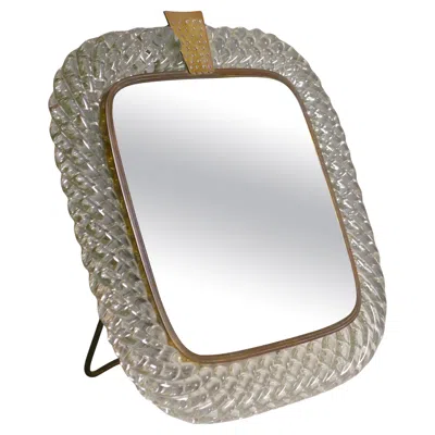 Pre-owned Venini Carlo Scarpa For , Murano Glass Table Mirror 'a Trecchia', 1930s In Brown