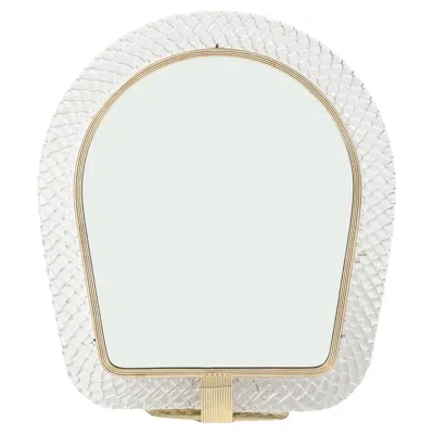 Pre-owned Venini Carlo Scarpa For  Treccia Table Or Vanity Mirror, Signed, Italy, 1940s In Brown