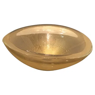 Pre-owned Venini Centerpiece Murano Glass Gold 1950 Italy In Brown