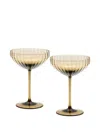 Venini Champagne Glass (set Of Two) In Brown