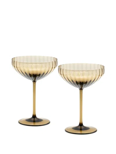 Venini Champagne Glass (set Of Two) In Brown