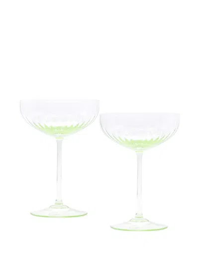Venini Champagne Glasses (set Of Two) In White