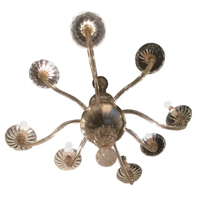 Pre-owned Venini Chandelier 8 Lights Murano Glass, 1940, Italy In Brown