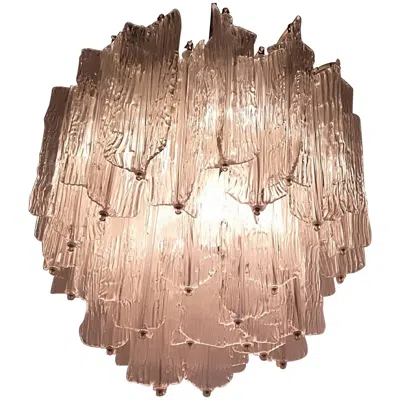 Pre-owned Venini Chandelier Of Brass And Murano Glass  1950. In Sand