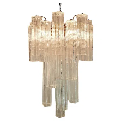 Pre-owned Venini Chandelier "tronchi" By Toni Zuccheri For , 1960s In Sand