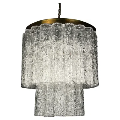 Pre-owned Venini Classic Murano Chandelier Tronchi By , Italy 1960s In Transparent