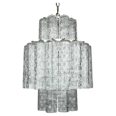 Pre-owned Venini Classic Murano Chandelier Tronchi By , Italy 1960s In Transparent