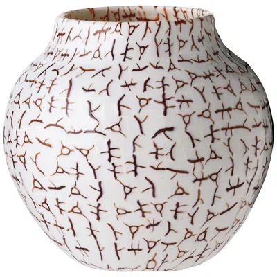 Pre-owned Venini Coccio Glass Vase In Tea And Ivory By  In White