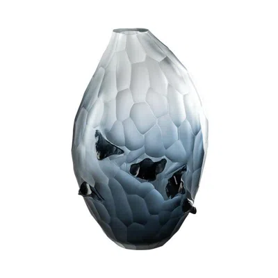Pre-owned Venini Contrasto Vase In Crystal And Grape Blown Glass By Michela Cattai In Purple