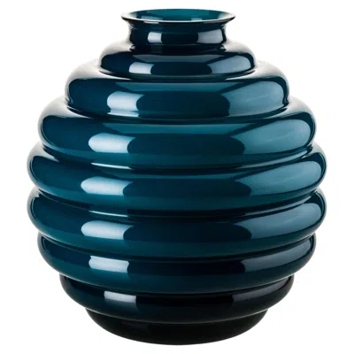Pre-owned Venini Deco Glass Vase In Horizonte By Napoleone Martinuzzi In Black
