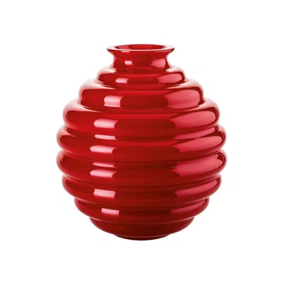 Pre-owned Venini Deco Glass Vase In Red By Napoleone Martinuzzi