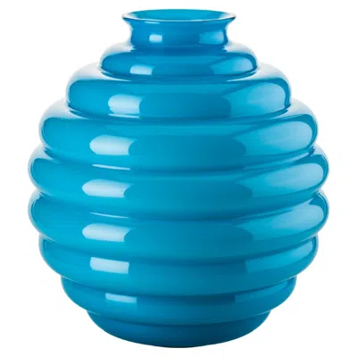 Pre-owned Venini Deco Medium Vase In Acquamarine By Napoleone Martinuzzi In Blue