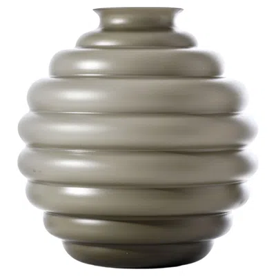 Pre-owned Venini Deco Sabbiato Glass Vase In Talpa By Napoleone Martinuzzi In Transparent