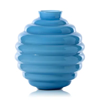 Venini Deco Small Vase In Blue