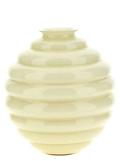 Venini Deco Vases Yellow In White